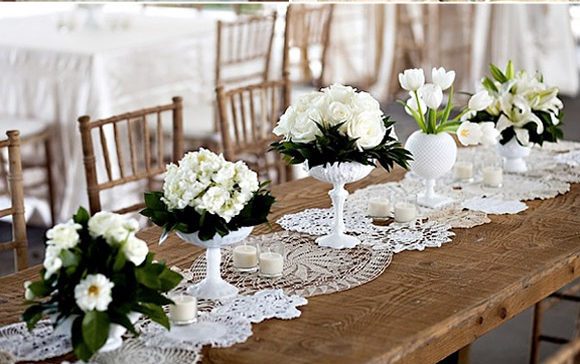 Caminos de mesa originales para decoración de bodas • Beautiful Blue Brides
